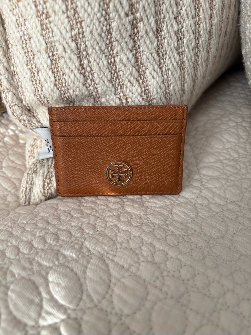 Tory Burch Brown Leather Card Case